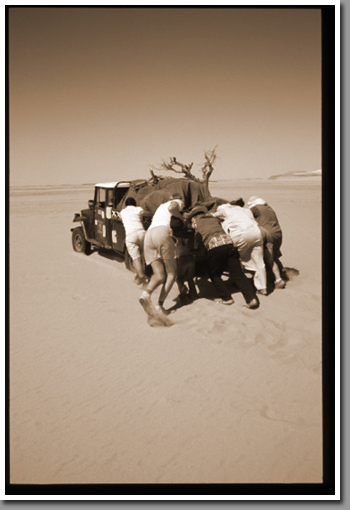 Stuck in soft sand near Waw Al Namus